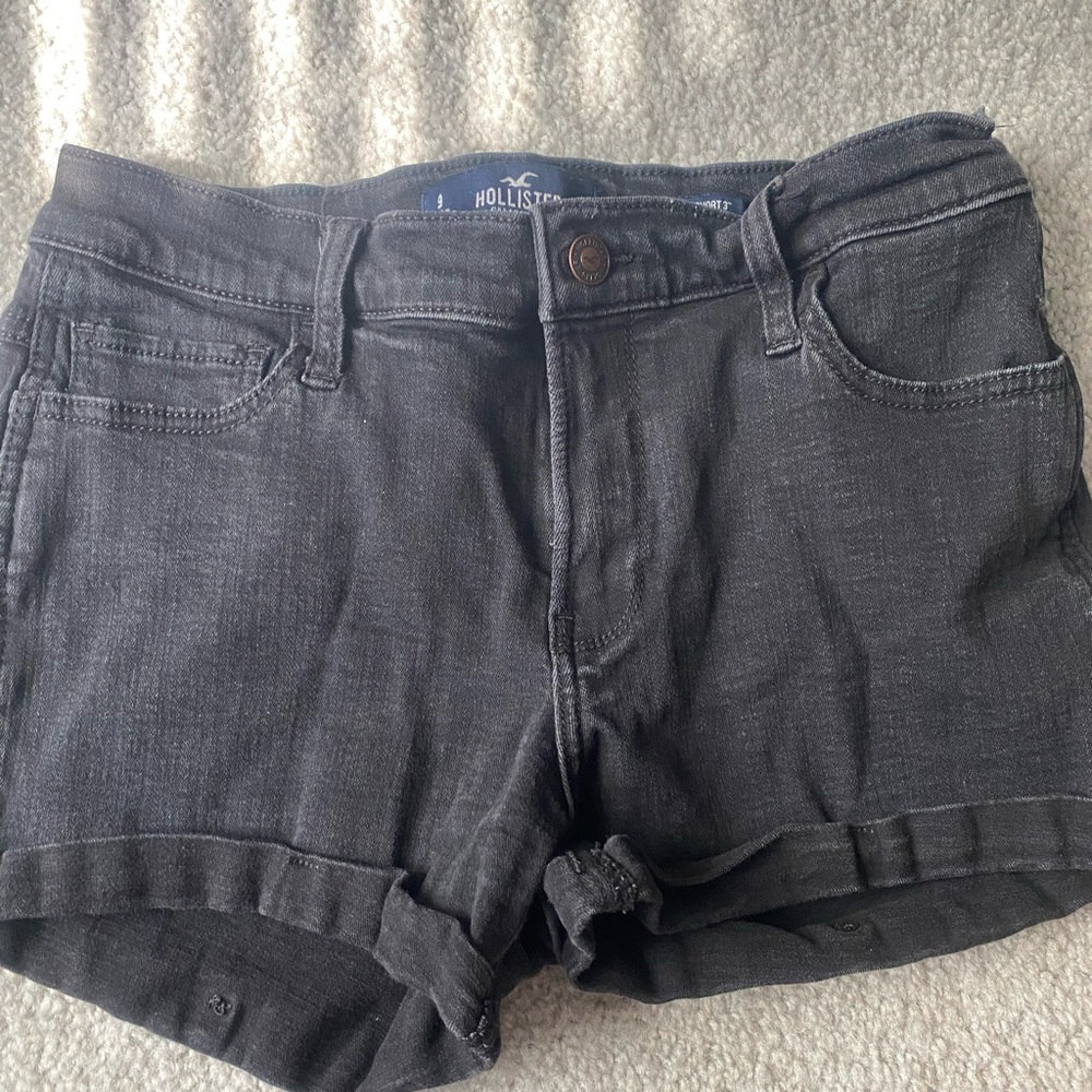 Hollister black jean shorts